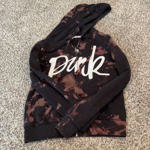 PINK Victoria's Secret Black Tie-Dye Hoodie
